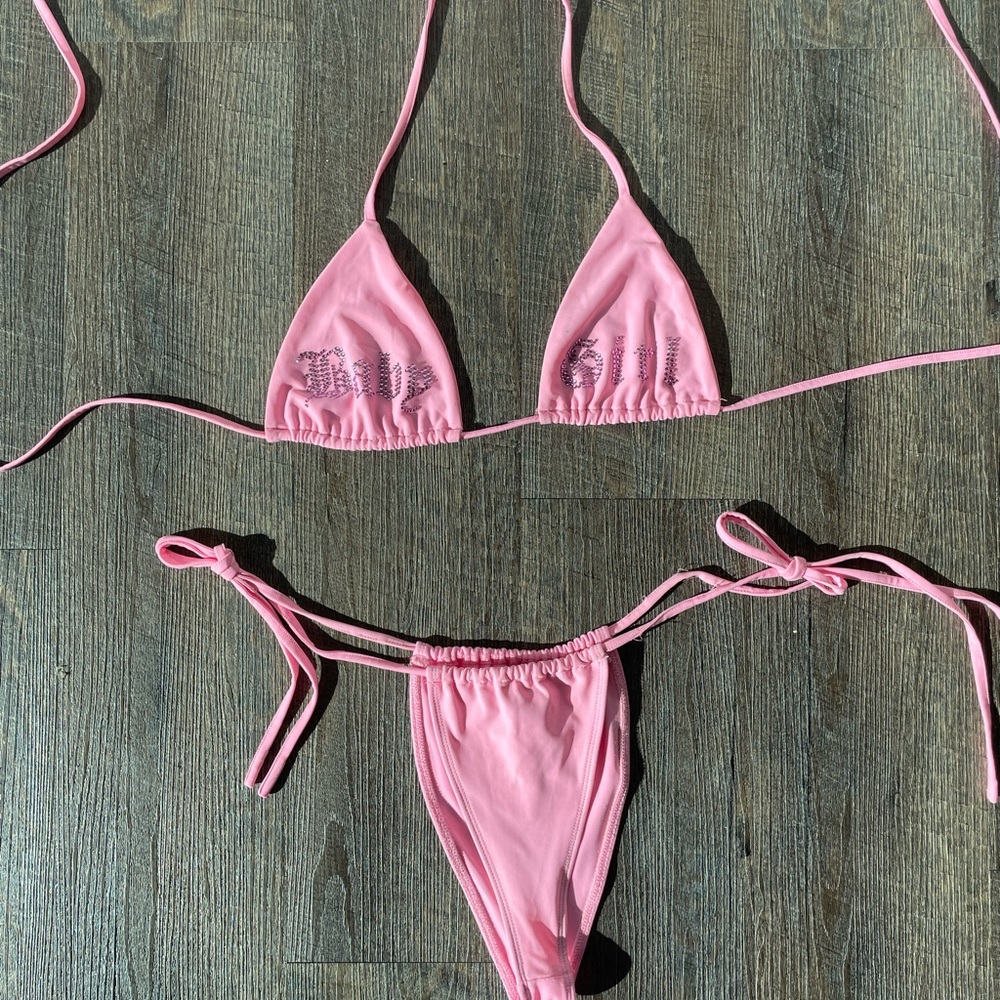 Pink Baby Girl bejeweled bikini